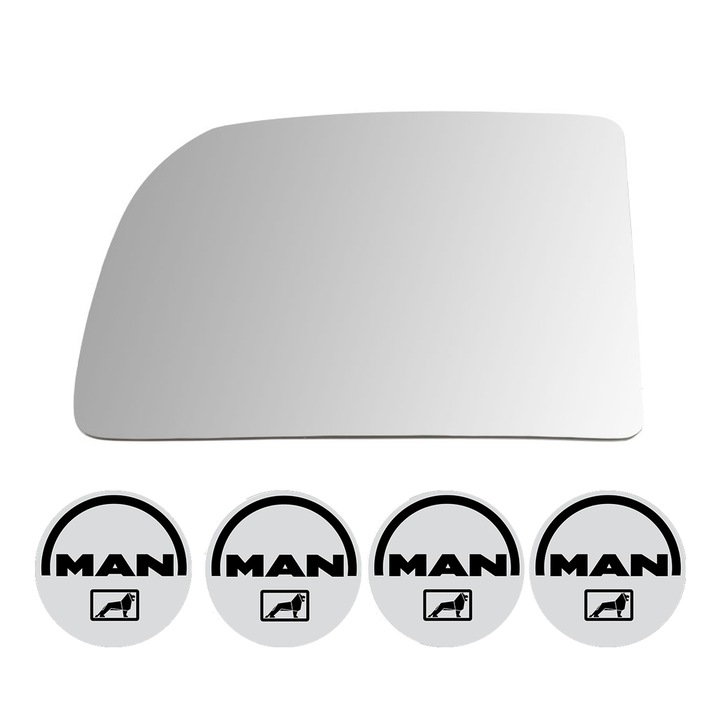 Sticla oglinda exterioara Dreapta MAN TGE din 2016 - 2016, auto, fara incalzire, Cri-Flo, 4 stickere auto MAN