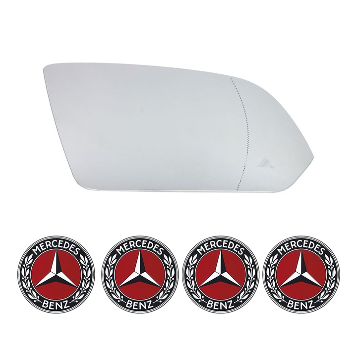 Sticla oglinda exterioara Dreapta MERCEDES-BENZ VITO din 2010 - 2019, auto, cu incalzire, Cri-Flo, 4 stickere auto MERCEDES-BENZ