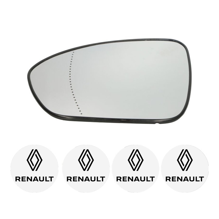Sticla oglinda exterioara Stanga RENAULT ARKANA din 2020 - 2020, auto, cu incalzire, Cri-Flo, 4 stickere auto RENAULT
