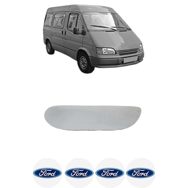 Sticla oglinda exterioara Stanga FORD TRANSIT Bus (E_ _) din 1991 - 2000, auto, fara incalzire, Cri-Flo, 4 stickere auto FORD