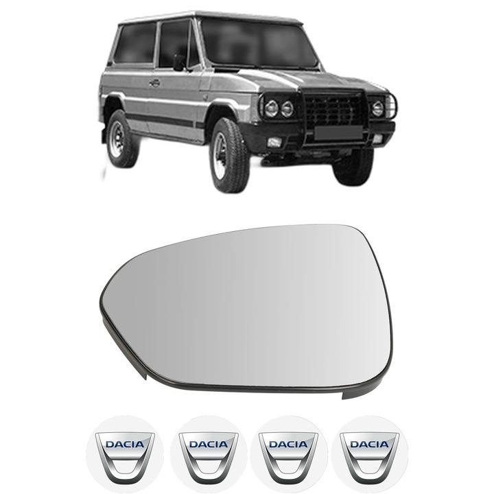 Sticla oglinda exterioara Stanga DACIA DUSTER din 2023 - 2023, auto, cu incalzire, Cri-Flo, 4 stickere auto DACIA