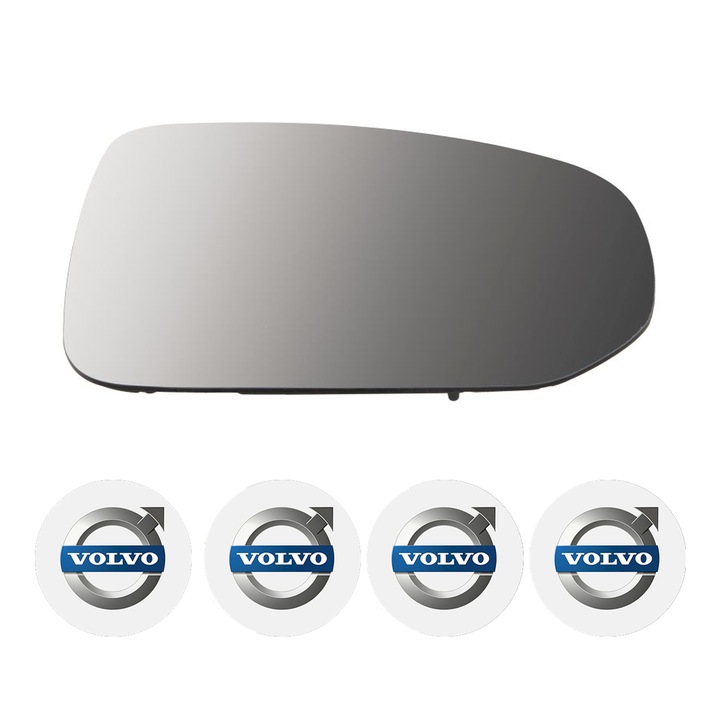 Sticla oglinda exterioara Dreapta VOLVO XC60 din 2008 - 2017, auto, cu incalzire, Cri-Flo, 4 stickere auto VOLVO