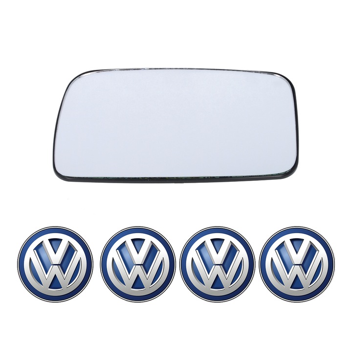 Sticla oglinda exterioara Stanga VW JETTA din 1984 - 2018, auto, fara incalzire, Cri-Flo, 4 stickere auto VW