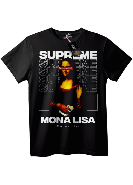Férfi póló Supreme Mona Lisa, Fekete, XL