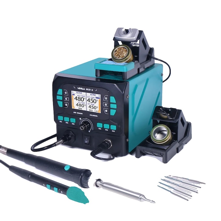 Станция за запояване, двойна функционалност, прецизен контрол на температурата, 220-240V, комплект 1