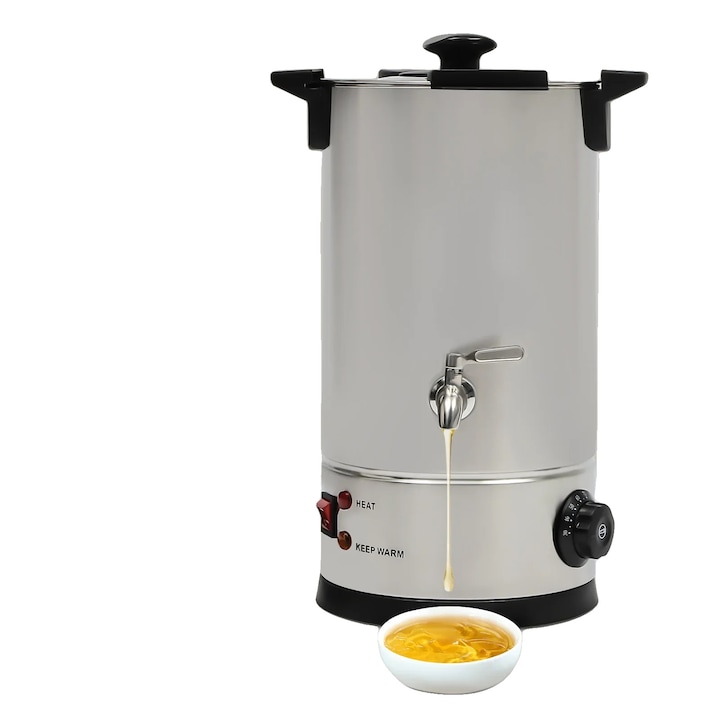 Topitor de ceara, capacitate mare, temperatura ajustabila, argintiu, 22x42cm