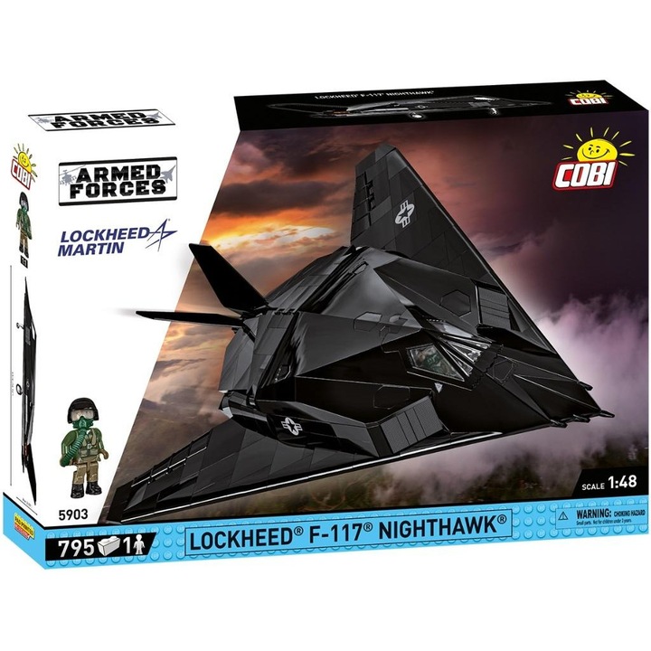 Конструктор COBI F-117 Nighthawk, 795 елемента, 1 фигура, 41x28x8см