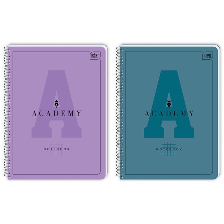 Caiet A4, INTERDRUK, 80 file, microperforatie, colturi rotunjite, set 5 bucati