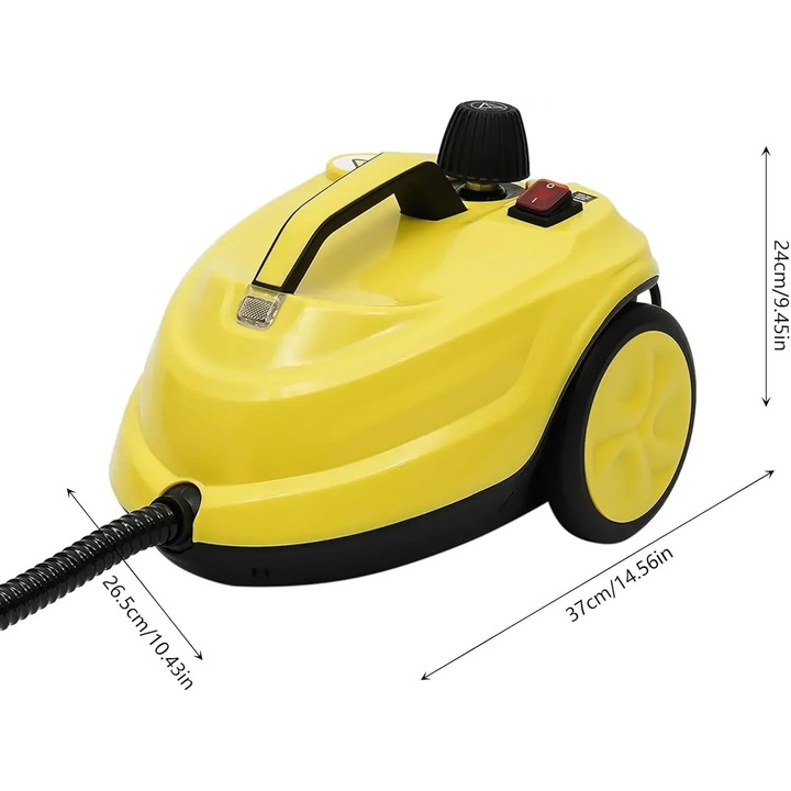 Aparat de curatat cu abur, 1.8L, 2000W, galben deschis, cu accesorii multiple