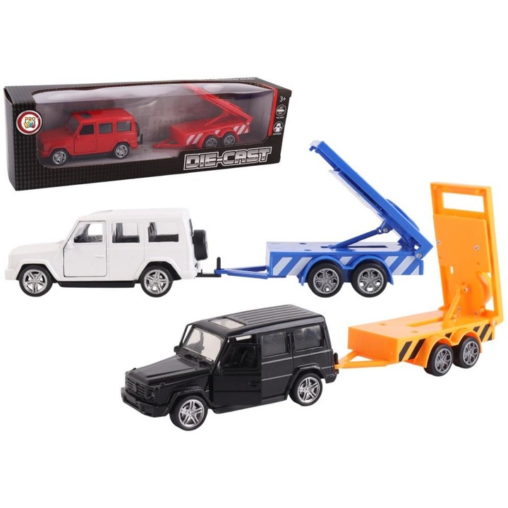 Set masinute Pro Kids, camion cu remorca, culori variate, detalii realiste