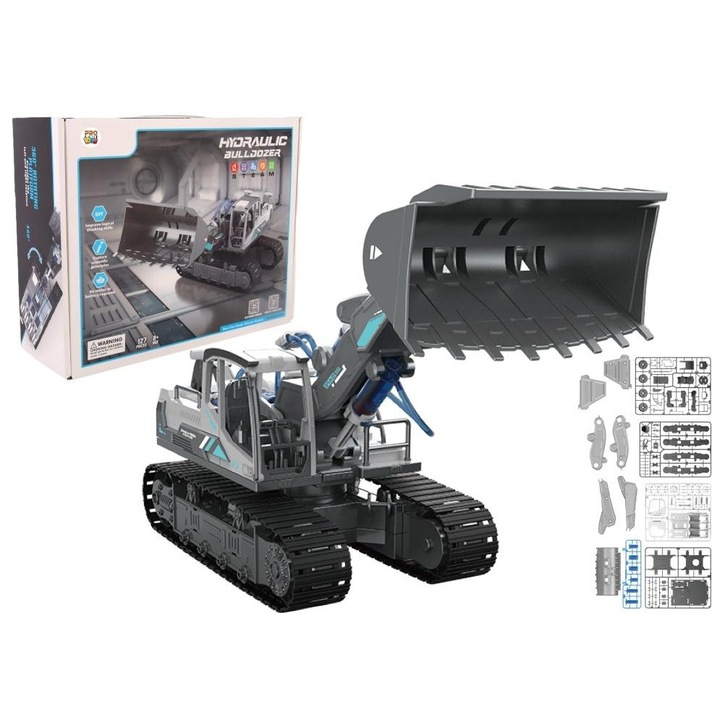 Hidraulikus buldózer, Pro Kids, 121 darab, többszínű, építő készlet