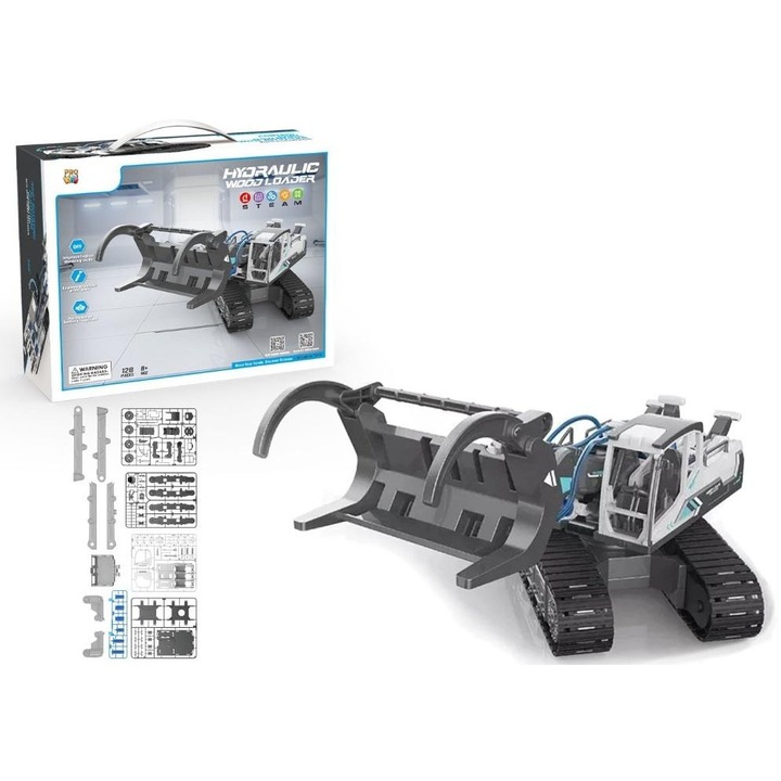 Ste de asamblat incarcator hidraulic, Pro Kids, model cu brat mobil, 30x20x15cm