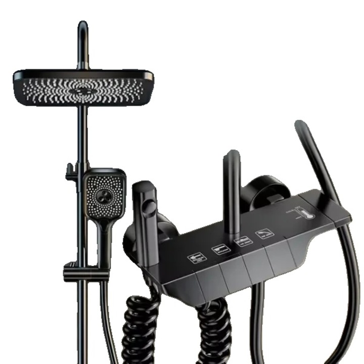 Set dus, presiune mare, multiple moduri de pulverizare, negru, fara display