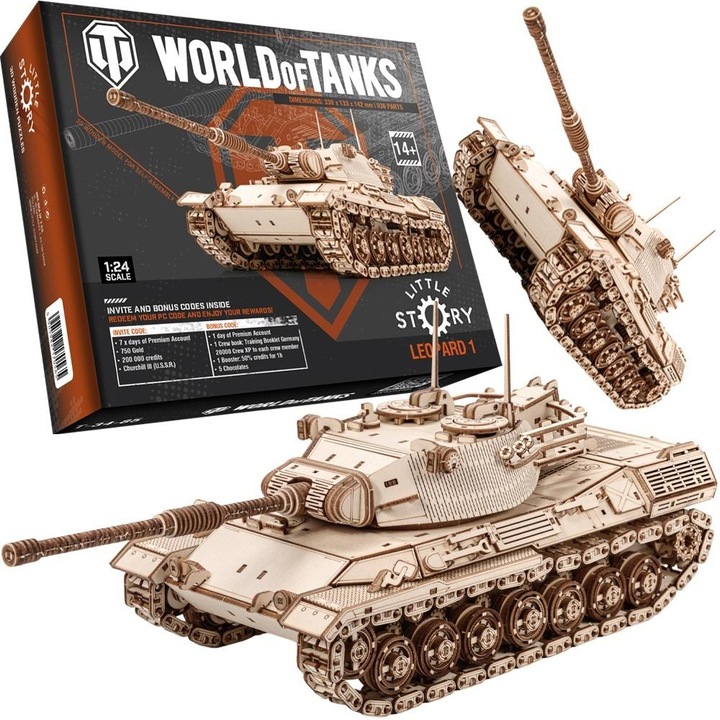 3D fa puzzle, Leopard 1, készlet, oktató, dekoratív, többszínű