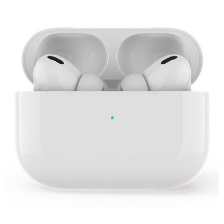 Casti wireless, Gembird TWS-03-W, alb, microfon, Bluetooth