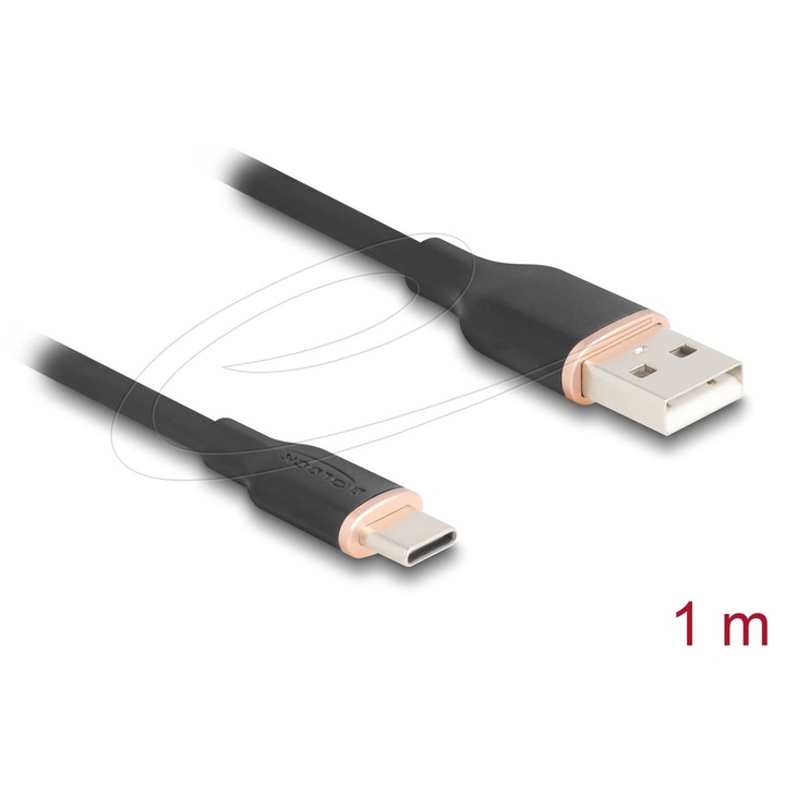 USB кабел, DeLock USB-A към USB-C 1м, черен
