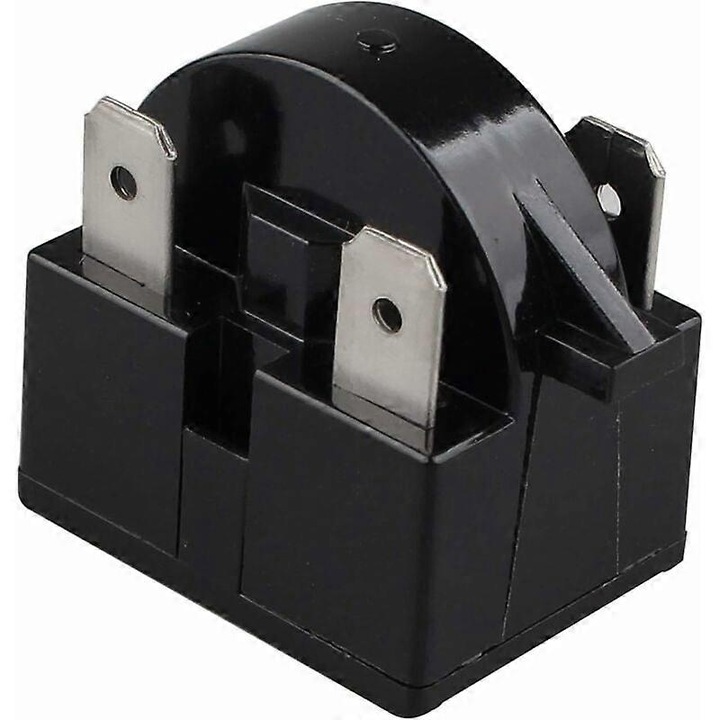 Releu de pornire PTC 15 Ohm, 3 pini, accesorii pentru aparate frigorifice, culoare neagra, dimensiuni 32.2x28.8x21.5mm