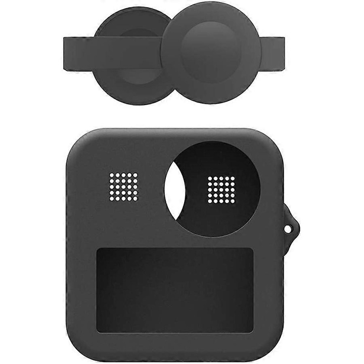 Силиконов калъф за камера GoPro Max, с капачка за обектива, черен