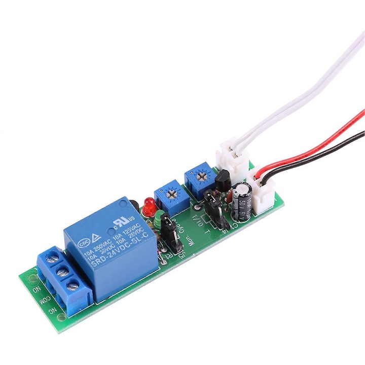 Modul de temporizare, DC 5V/12V/24V, 0-15min, 1 grup NO+NC