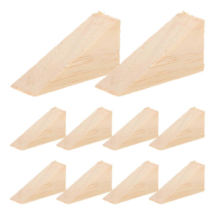 Set 10 blocatoare de usa din lemn, 6x3x2cm, multicolor