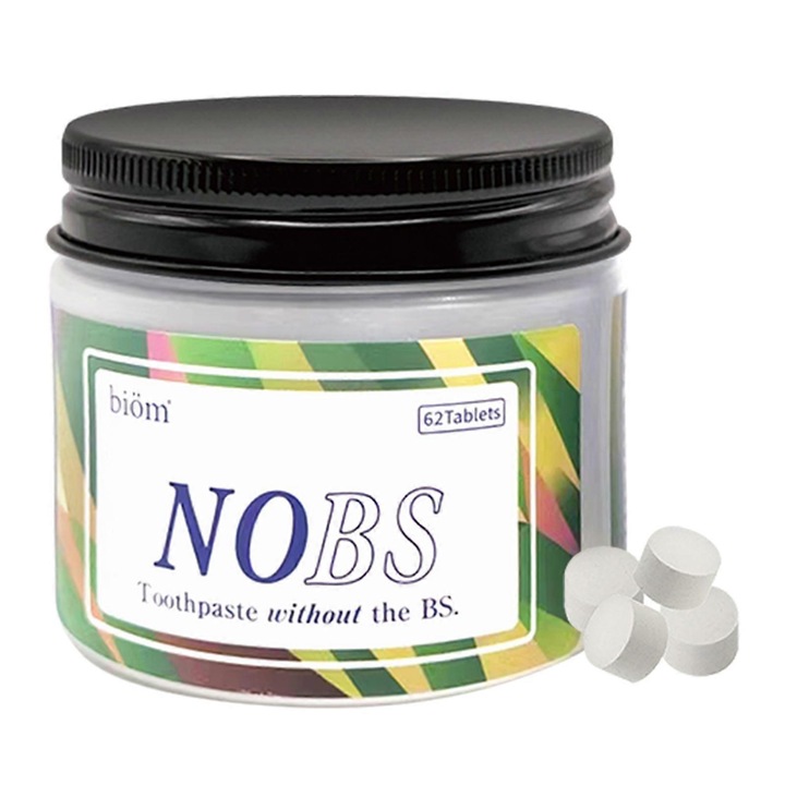 Rágható fogtabletta, 62/186 darab, természetes, fluormentes, vegánbarát