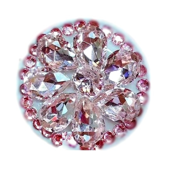 Suport Adeziv tip Stand Extensibil universal, de birou, pentru spate telefon, tip acordeon, Rotund, cu cristale Pink