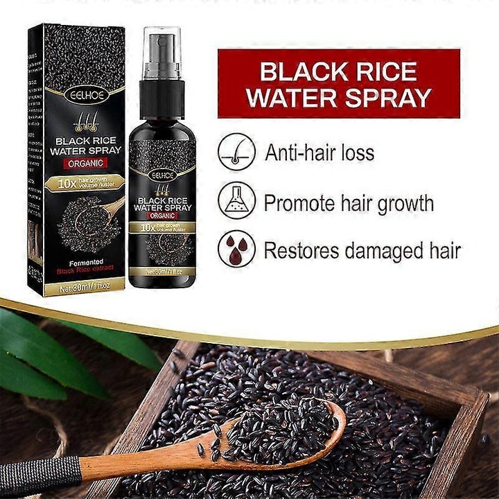 Spray pentru cresterea parului cu orez negru, 30ML, tratament pentru toate tipurile de par, imbunatateste foliculii de par