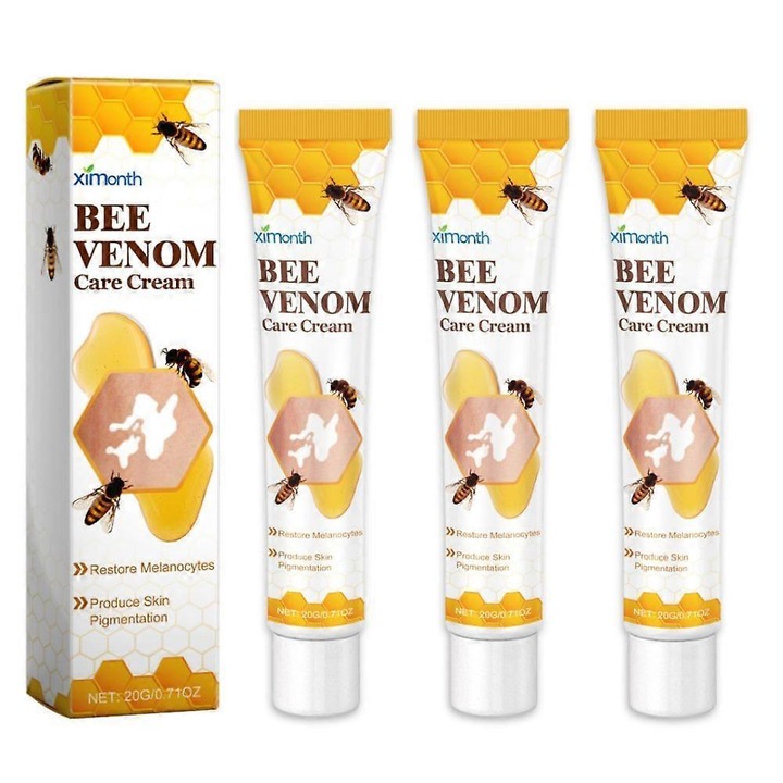 Crema tratament vitiligo cu venin de albine, set 3pcs, 3x1.8x12.5cm