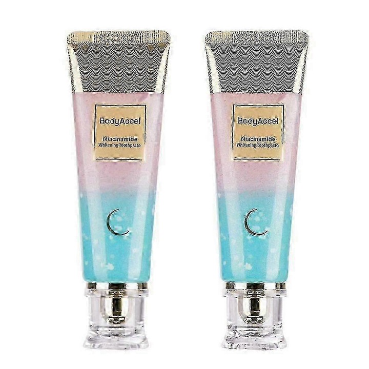 Fehérítő fogkrém Niacinamiddal, BodyAccel, 100g, gyengéd tisztítás, gazdag habzás