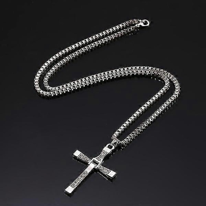 Colier barbati Fast and Furious, pandantiv geometric, metal, 5.1x3.6cm, lant Figaro