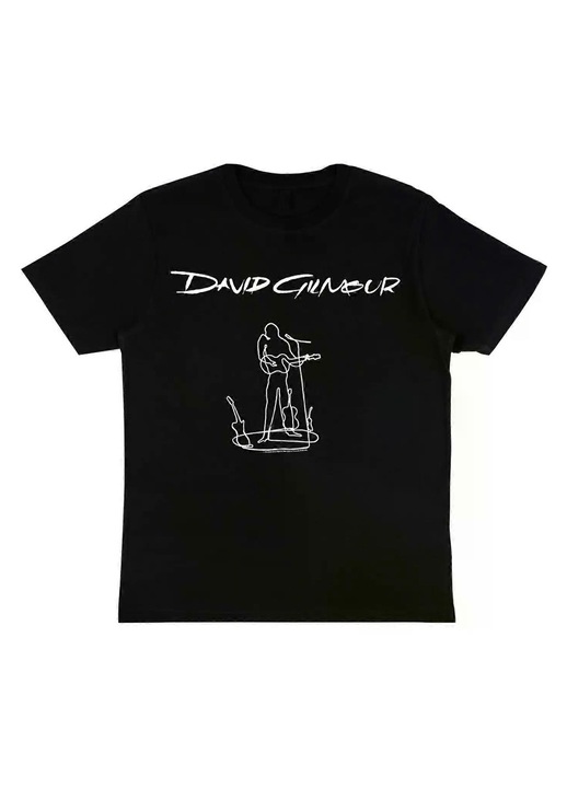 Férfi póló, David Gilmour, On an Island Sketch, fekete, pamut