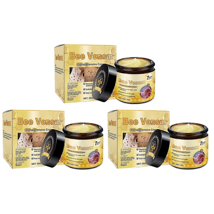 Крем за лице с пчелна отрова, 3 броя, натурални съставки, 50гр Bee Venom