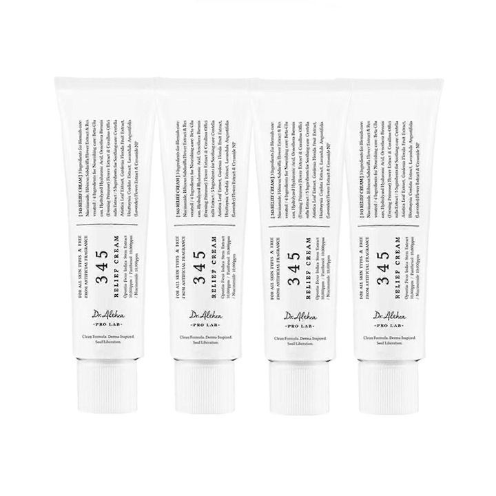 Хидратиращ крем 345 Relief, комплект от 4 броя, за чувствителна и склонна към акне кожа, 50g Dr Althea