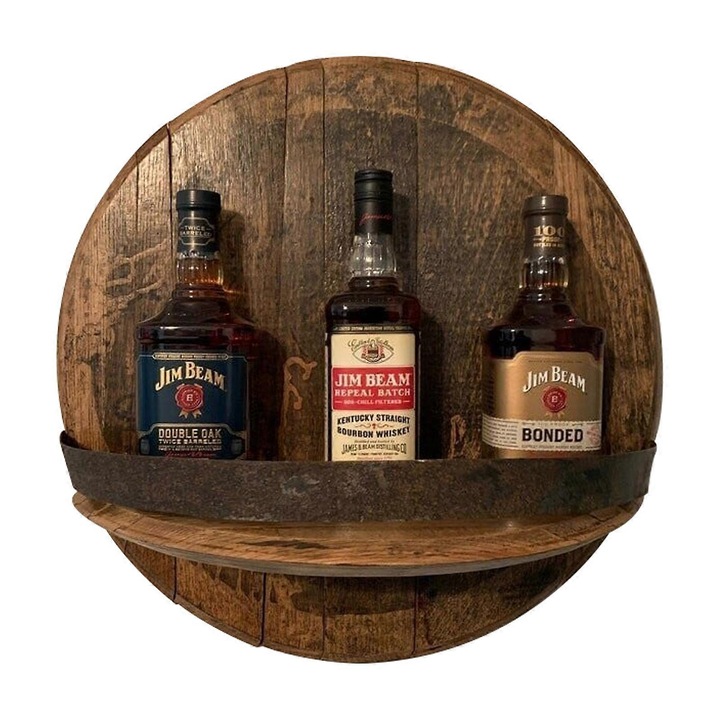 Suport bauturi din lemn, vintage, pentru 7 sticle, culoare maro, 31x16x6cm