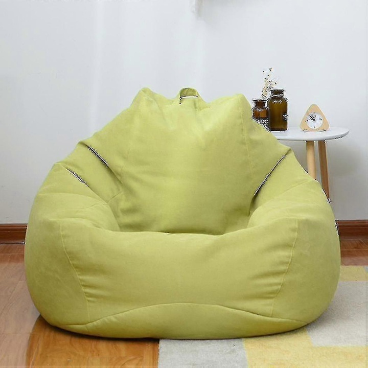 Husa pentru scaun bean bag, 100x120cm, din bumbac si in, design cu fermoar ascuns, usor de curatat