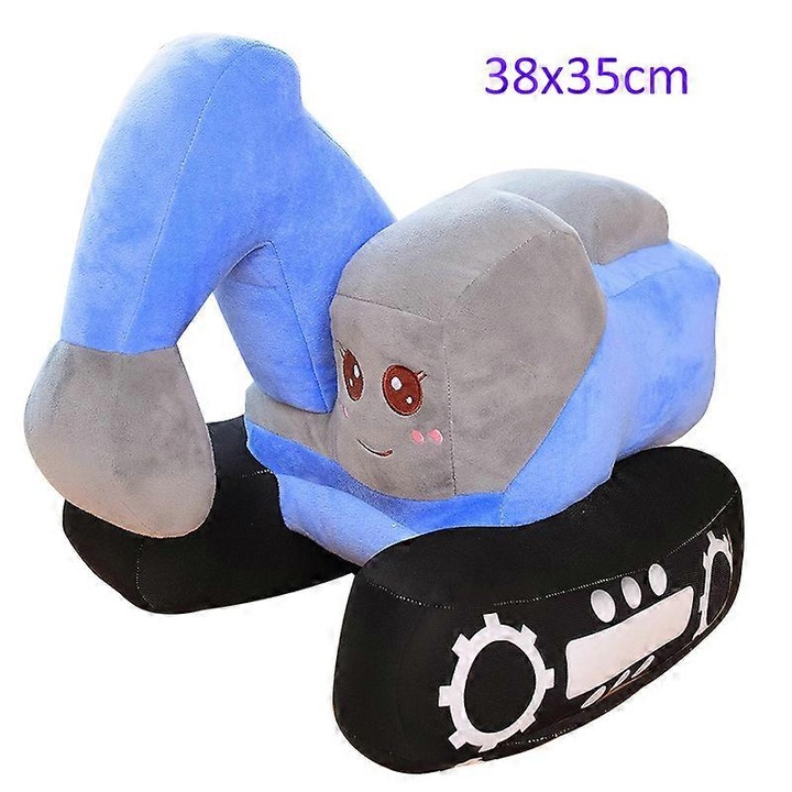 Masinuta de plus, design caraghios, albastru 30x20cm