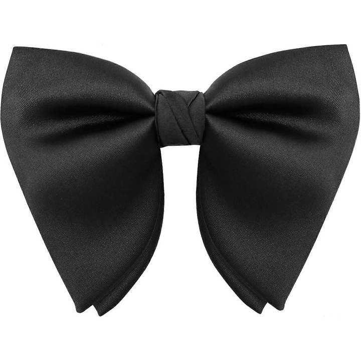 Papion barbati, oversized, ajustabil, negru, 5.31"x3.94"