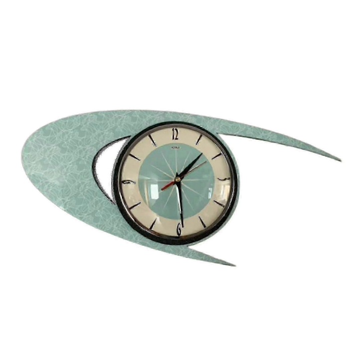 Vintage dekor óra, elemes működésű, geometrikus design, 30x30cm