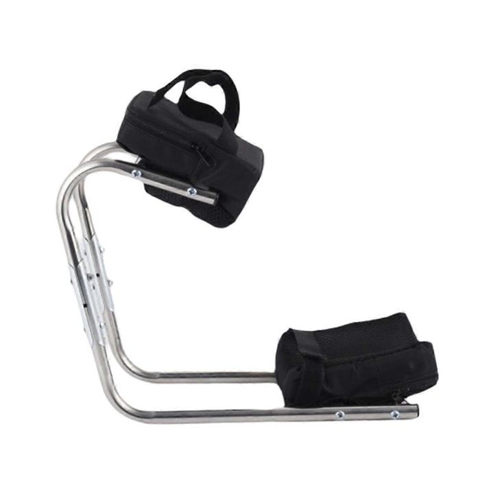 Scaun de genunchi pentru gradinarit, negru si argintiu, din otel inoxidabil, suporta pana la 150kg