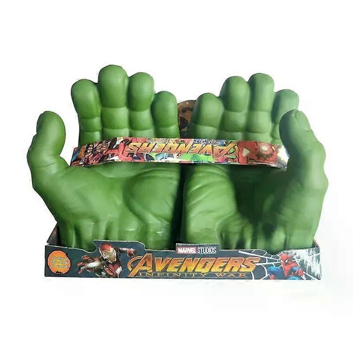 Manusi Hulk Avengers, set interactiv, PVC, pentru copii si adulti