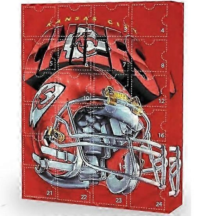 Kansas City Chiefs karácsonyi adventi naptár, PVC, fiataloknak, 7-14 éveseknek