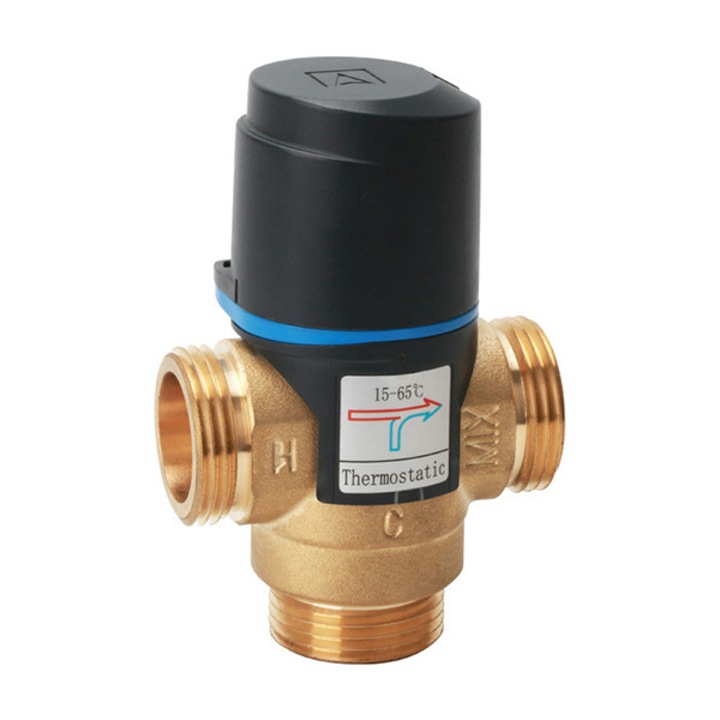 Vana de amestec termostatica Cootway, 3 cai, protectie antioparire, reglabila 15C-65C, din alama