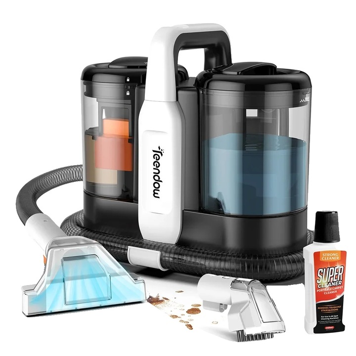 Teendow C5 szőnyegtisztító, 11000 Pa szívóerő, 1500 ml tiszta víztartály kapacitás, méretek 32.6x17.3x30.6cm