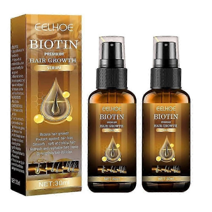 Ser spray pentru cresterea parului, Eelhoe, 30ml, set 2 bucati, anti-cadere, tratament pentru scalp