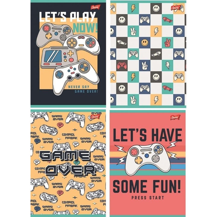 UNIPAP A5/32K füzetkészlet, 15 darab, piros szélű, lekerekített sarkú