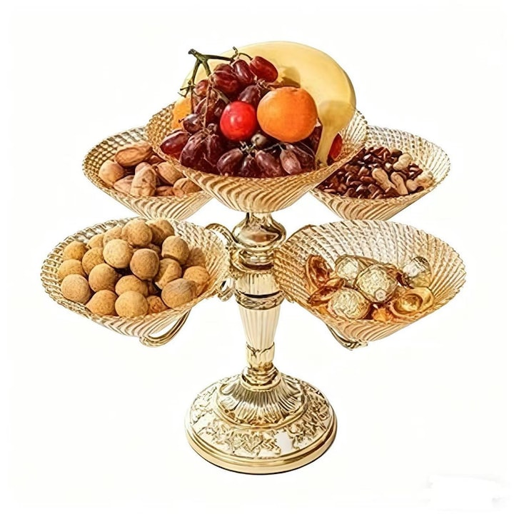 Platou rotativ Dousiany, multi-strat, galben auriu, 360°