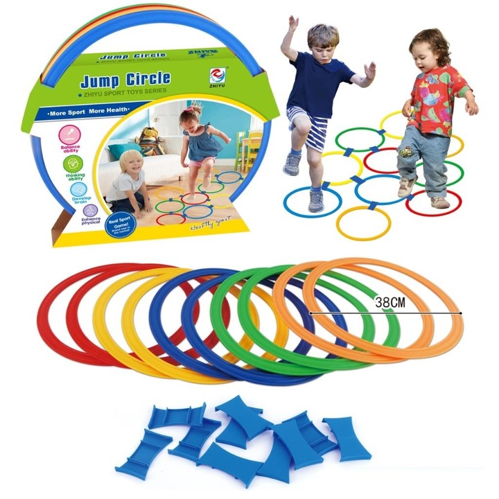 Комплект от 10 колела за игра за скачане, TRIFOX, интерактивни детски играчки