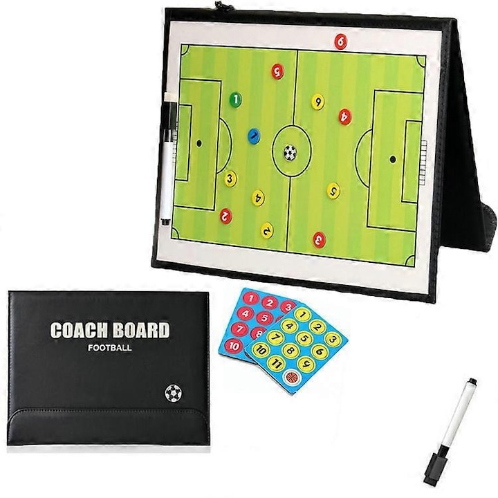 Tabla tactica fotbal 54cm, PVC, pliabila, pentru antrenori