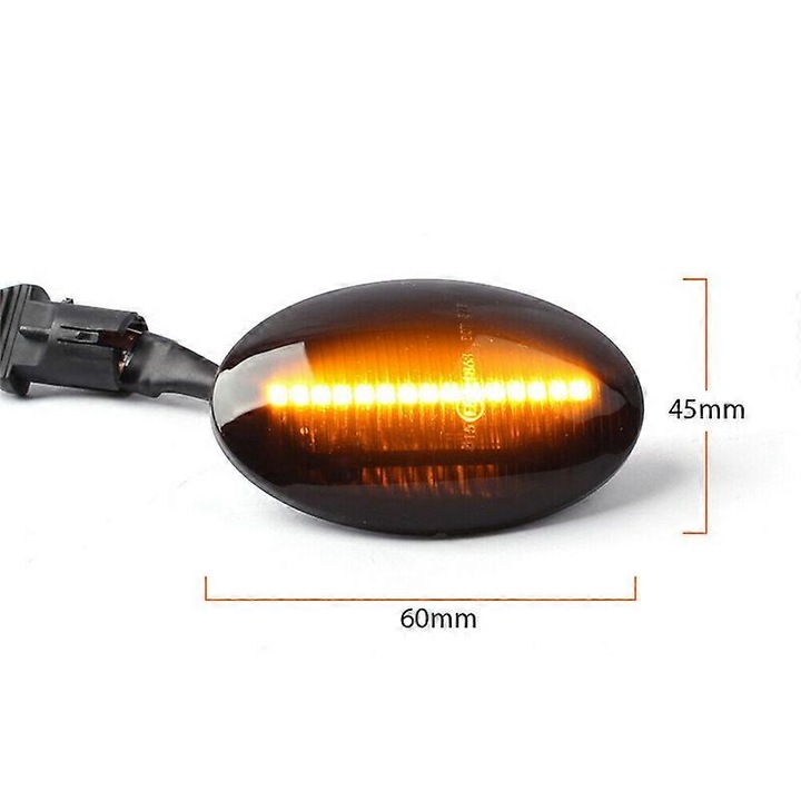 Dinamikus LED oldalsó irányjelző lámpák, 2 darabos készlet, Opel Corsa B/Corsa C/Astra F/Combo modellekhez, fekete színű