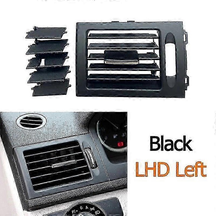 Légkondicionáló szellőzőrács Mercedes C-Class W204-hez, Fekete, 9x9x24cm
